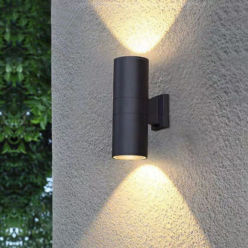 Ray Moderne LED Lampade da Esterno Metallo Nero Doppio-Luci Minimalista