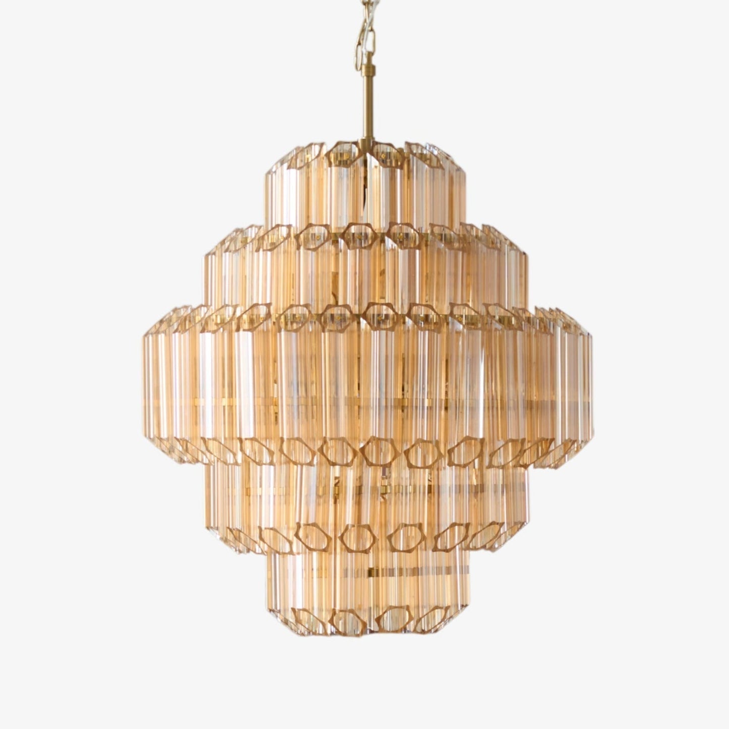 Aurora Chandelier Aurum Cascade Murano Glass Prism Art - Blowlighting