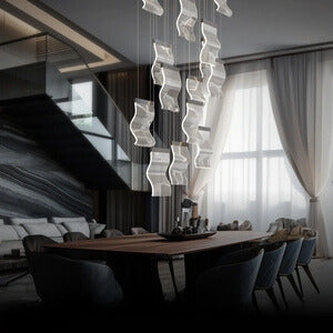 Kristy Industriale Metallo/Acrilico Lampade a Sospensione Oro Nero