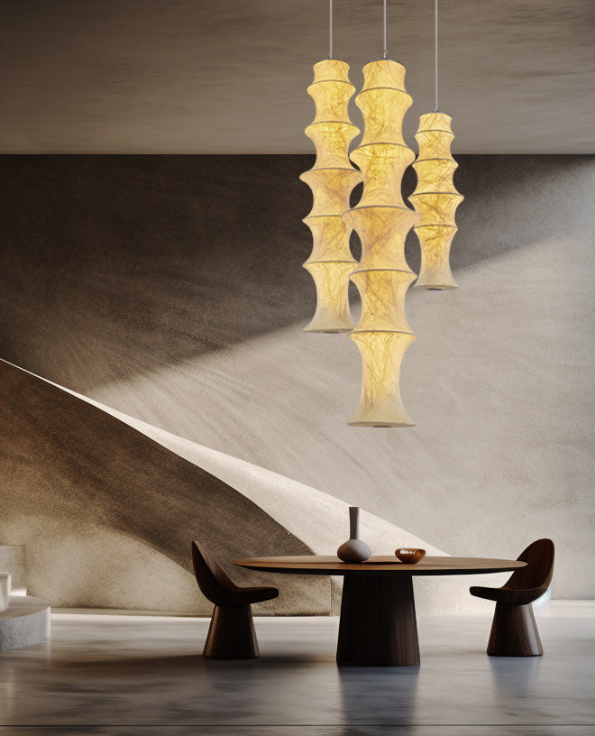 Elraeor Layered Mulberry Silk Pendant Light - Blowlighting