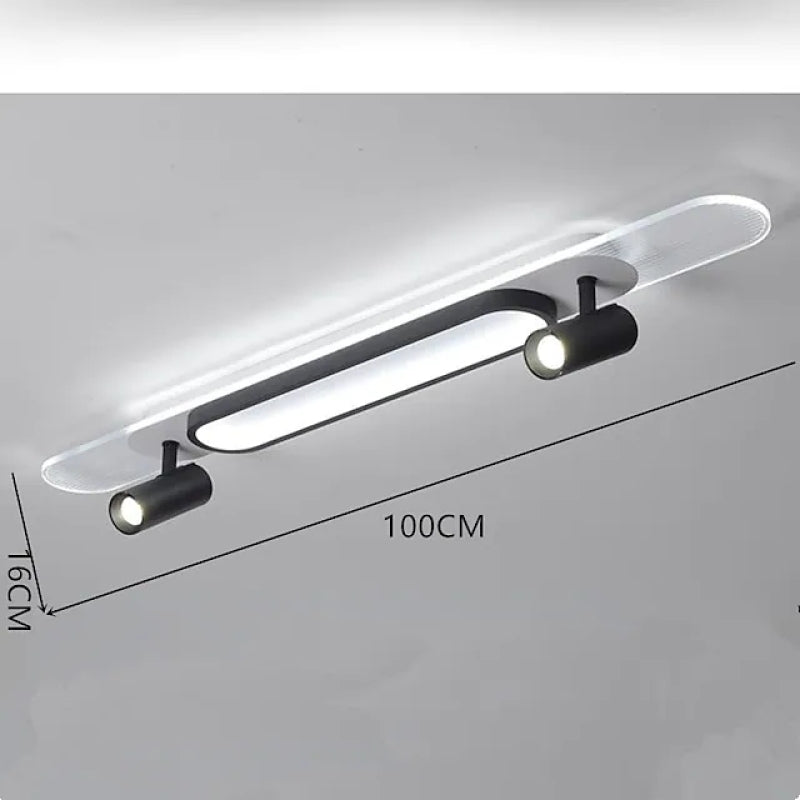 Aim Moderne LED Skateboard Rettangolare LED Plafoniere Metallo/Acrilico Nero/Bianco Soggiorno/Camera da Letto