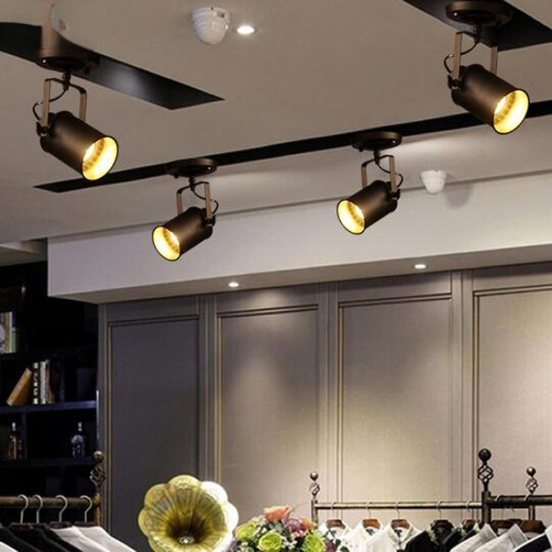 Silva Industriale LED Vintage Regolabile Plafoniere Nero Soggiorno/Camera da Letto