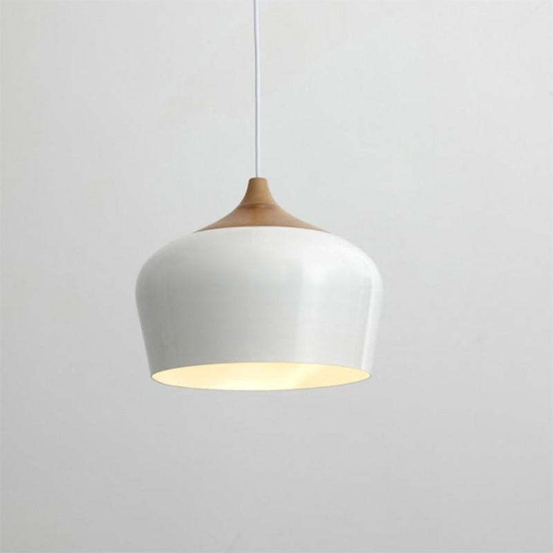 Arisha Minimalista Moderni LED Lampada a Sospensione Metallo Legno Nero/Bianco Sala da Pranzo/Soggiorno/Camera da Letto
