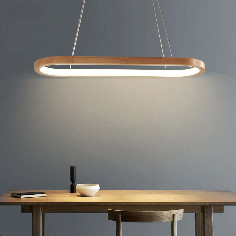 Muto Bellissimo LED Lampade a Sospensione Legno Ovale Contemporanee
