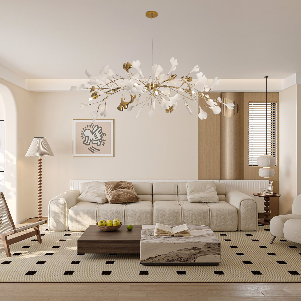 Olivia Moderni Design LED Lampadari Unico Ginkgo Biloba Metallo Soggiorno/Camera da Letto