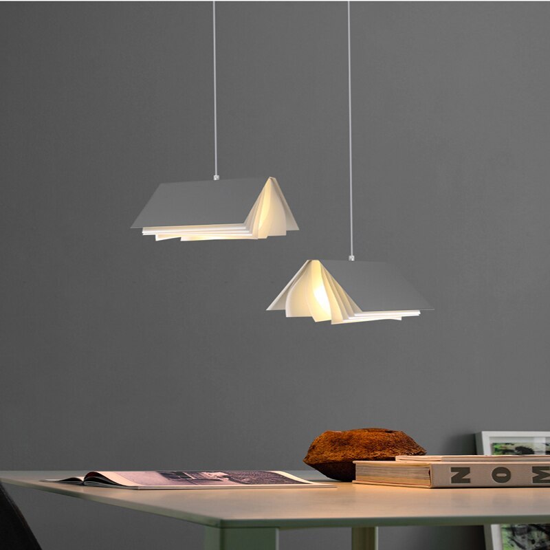 Arisha Lampada a Sospensione Tessuto Forma Artistica Libro Bianco/Grigio