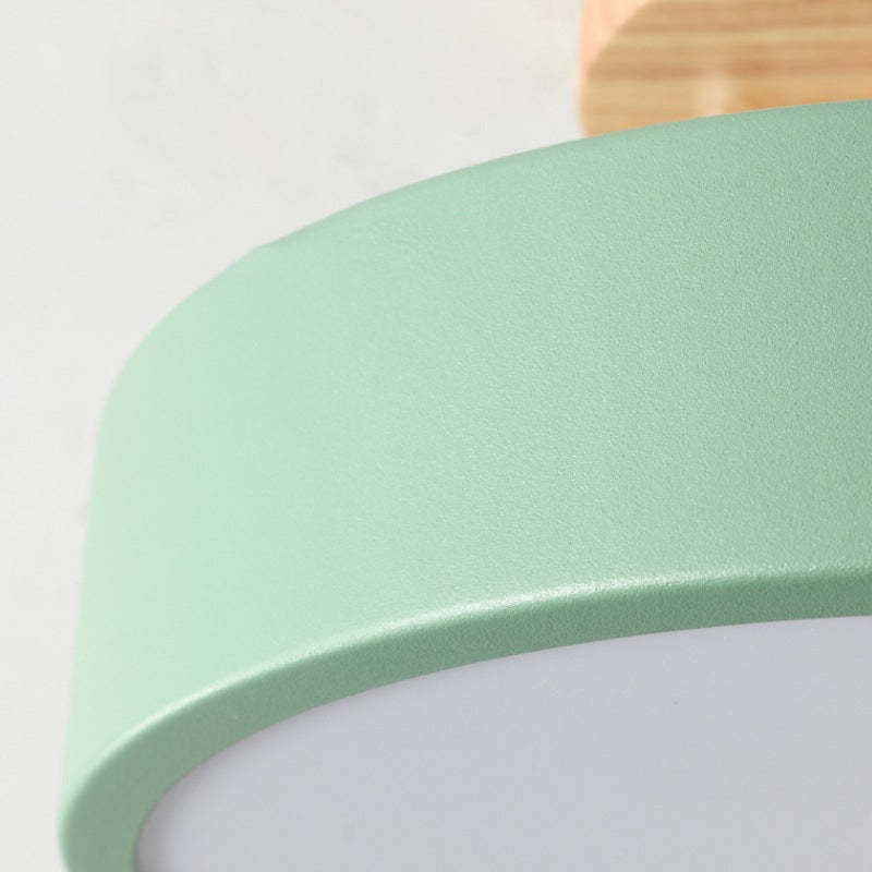 Arisha Moderne Design LED Plafoniere Ingresso Acrilico/Legno Rotonda Legno/Bianco/Rosa/Verde/Grigio