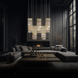 Kristy Industriale Metallo/Acrilico Lampade a Sospensione Oro Nero