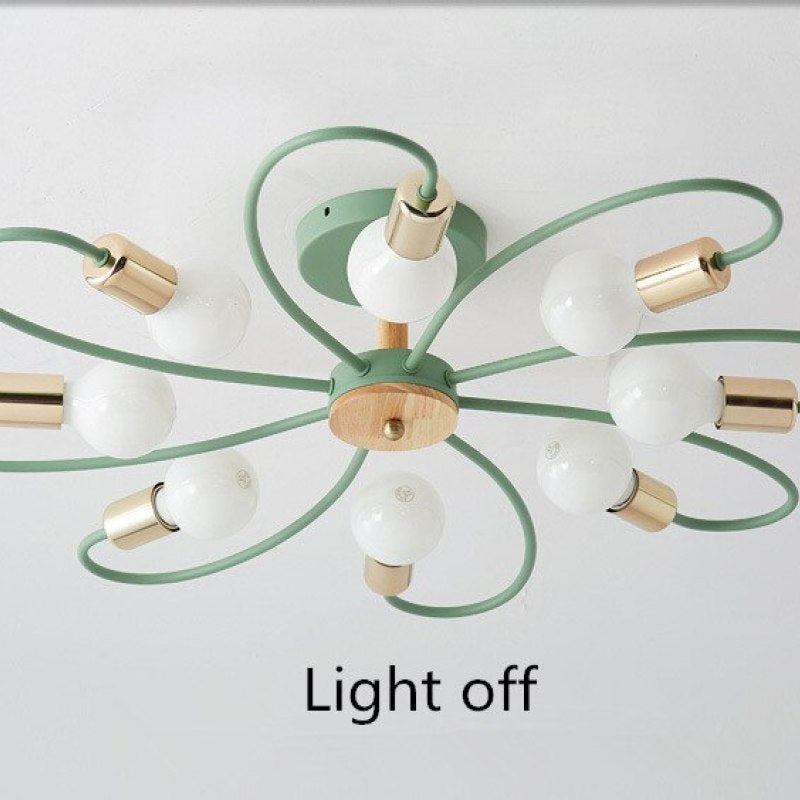 Arisha Elegante LED Bellissimo Plafoniera Metallo Vetro Fiore Grigia/Verde Soggiorno/Camera da Letto
