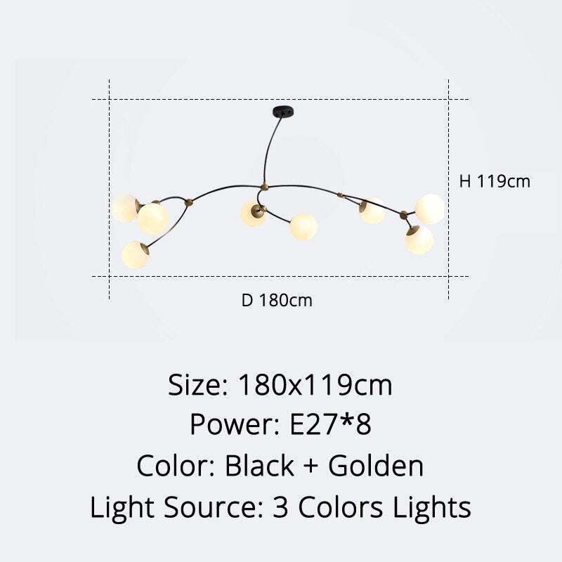 Valentina Minimalista Elegante Irregolare Lampadari Speciale Nera Soggiorno/Camera da Letto