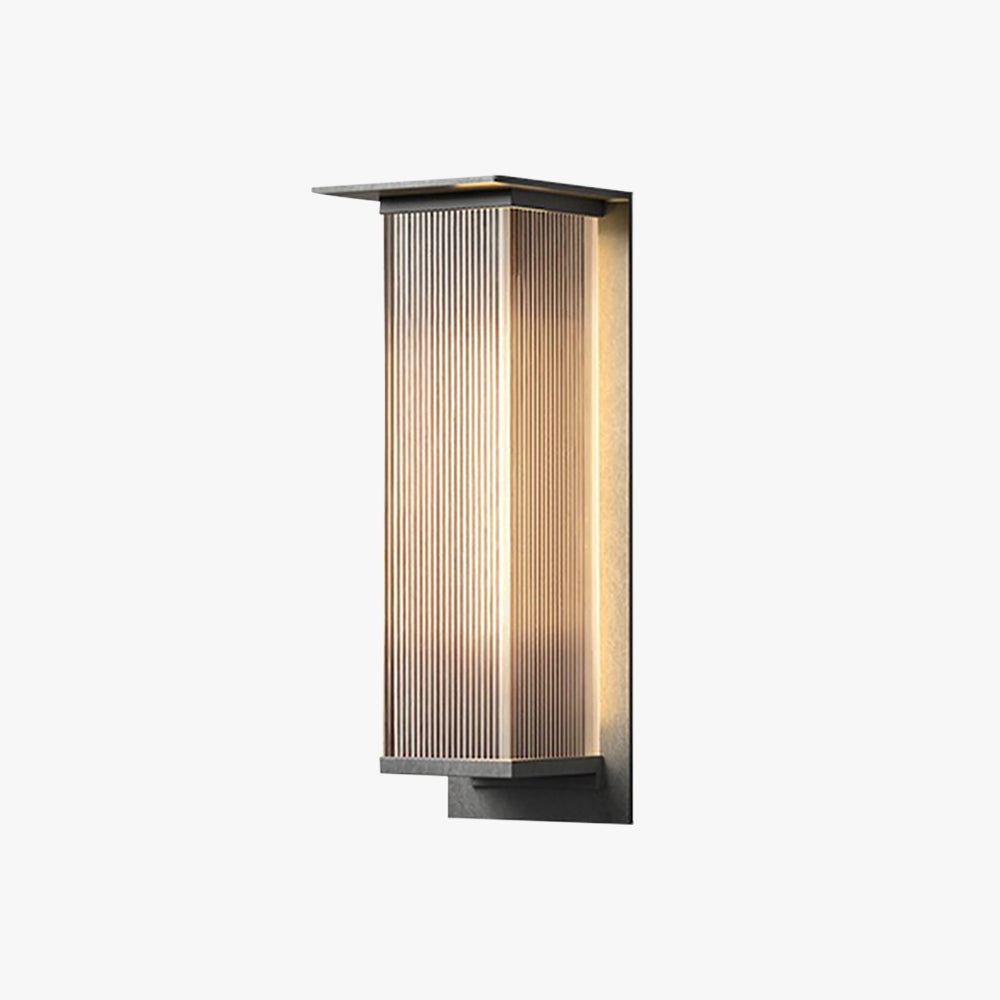 Ray Moderno Rettangolare LED Applique da Esterno Nero Metallo Corridoio/Giardino