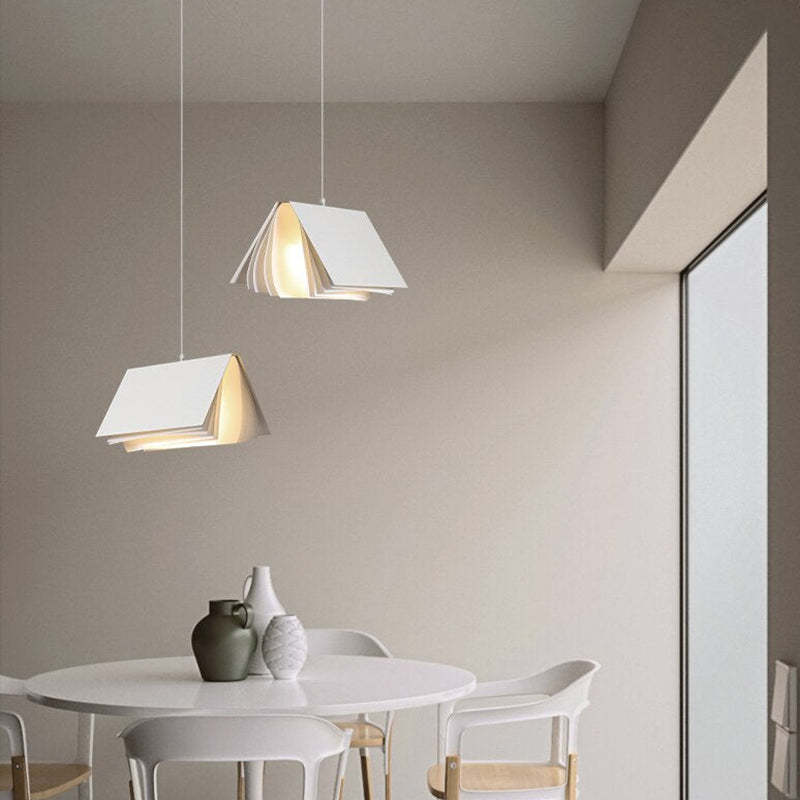 Arisha Lampada a Sospensione Tessuto Forma Artistica Libro Bianco/Grigio
