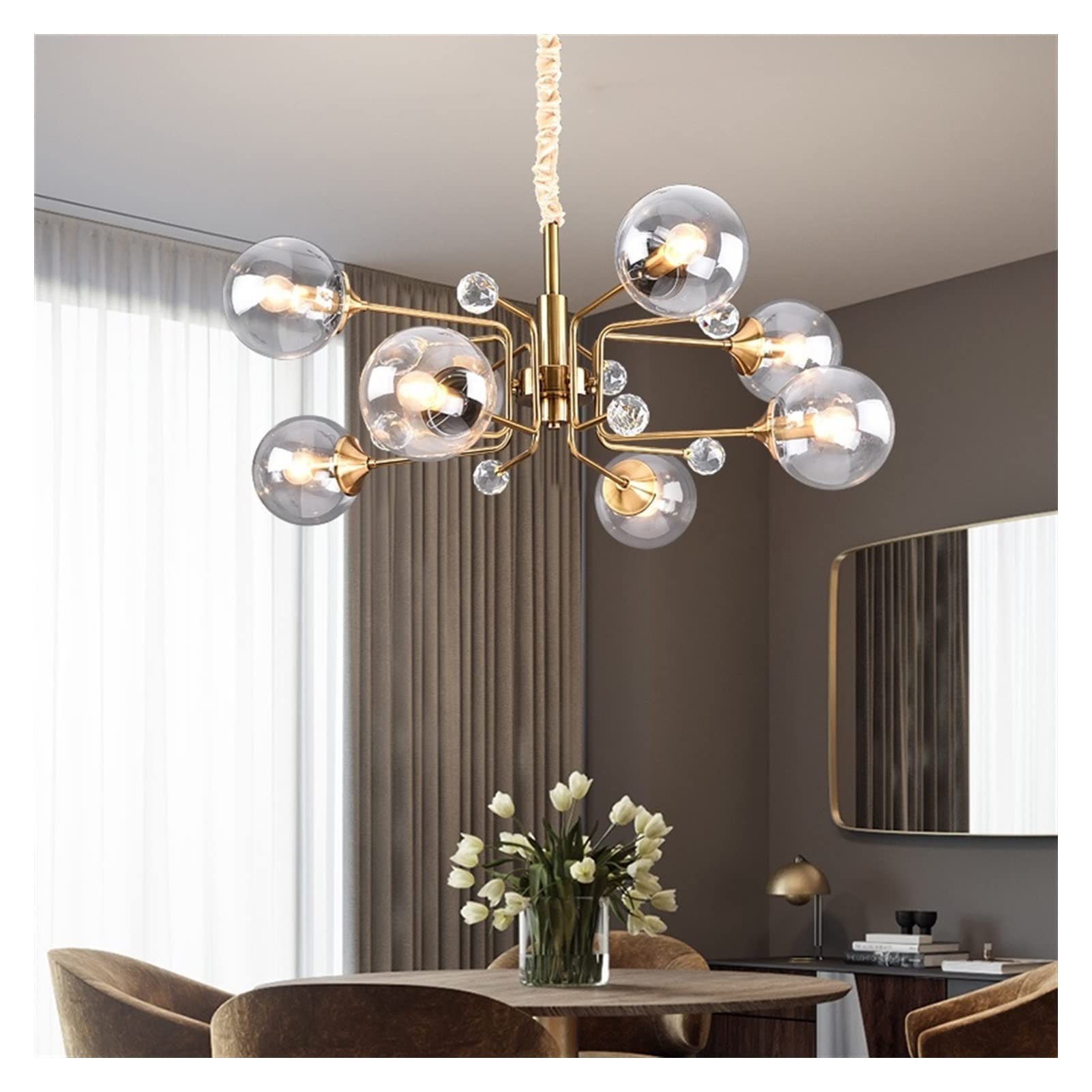 Valentina Moderno Nordico Metallo Lux Lampadario Trasparente/Grigio Soggiorno