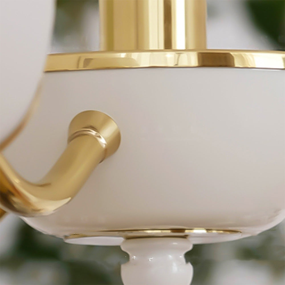 Arisha Medievale Semplice Lampadari Bianco Vetro Metallo Sala da Pranzo