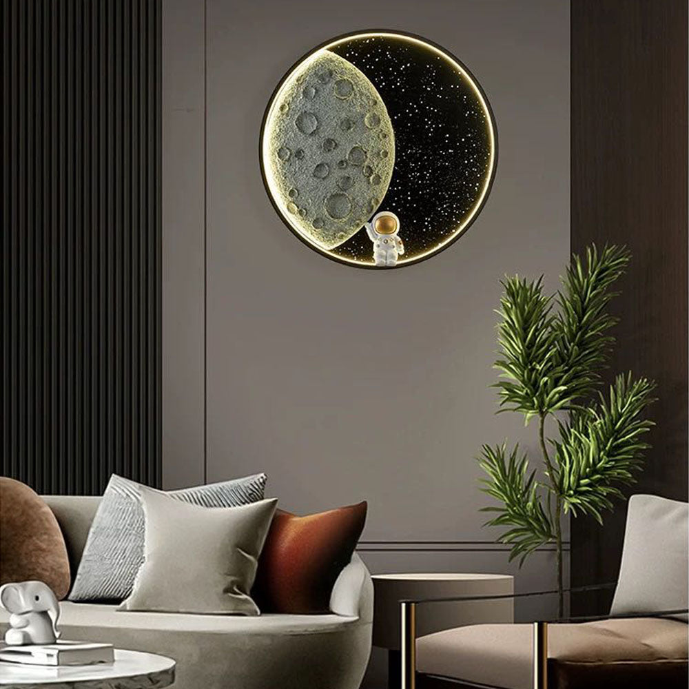 Aria Astronauta Rotondo Metallo Applique Camera da Letto