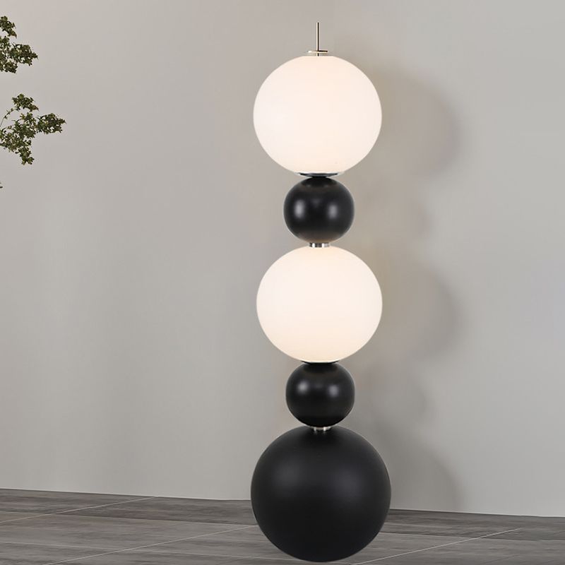 Valentina Moderne LED Lampade da Terra Nero/Bianco Resina/Vetro