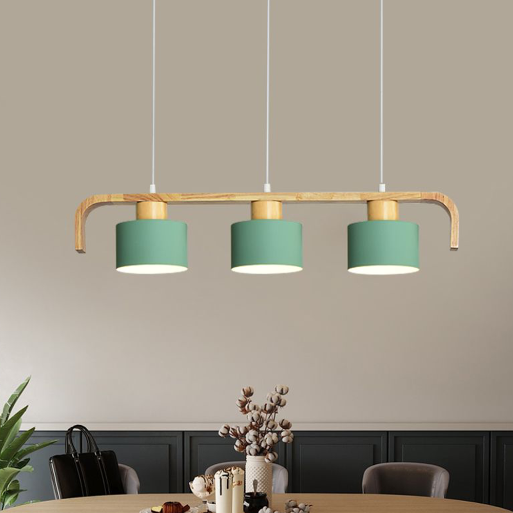 Valentina Lampade a Sospensione Cilindro Nordico, Legno, Camera da Letto
