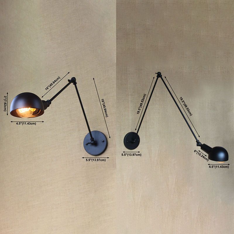 Epoch Minimalista LED Applique Regolabile Metallo Nero Soggiorno/Camera da Letto