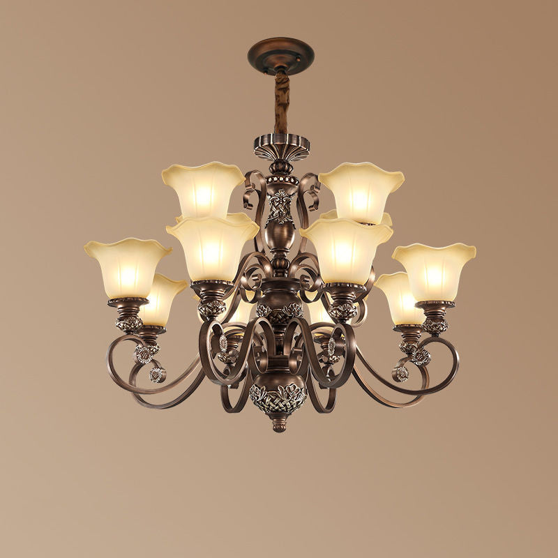 Arisha Retro Fiore Lampade a Sospensione Metallo Vetro Soggiorno Camera da Letto