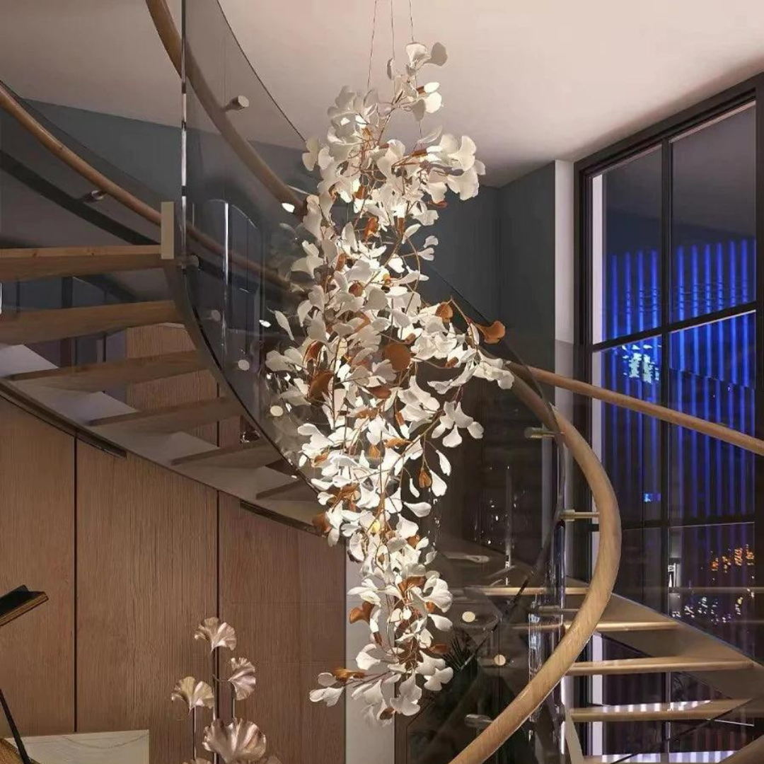 Olivia Design Bellissimo LED Lampade a Sospensione Irregolare Ginkgo Biloba Metallo Ceramico Soggiorno