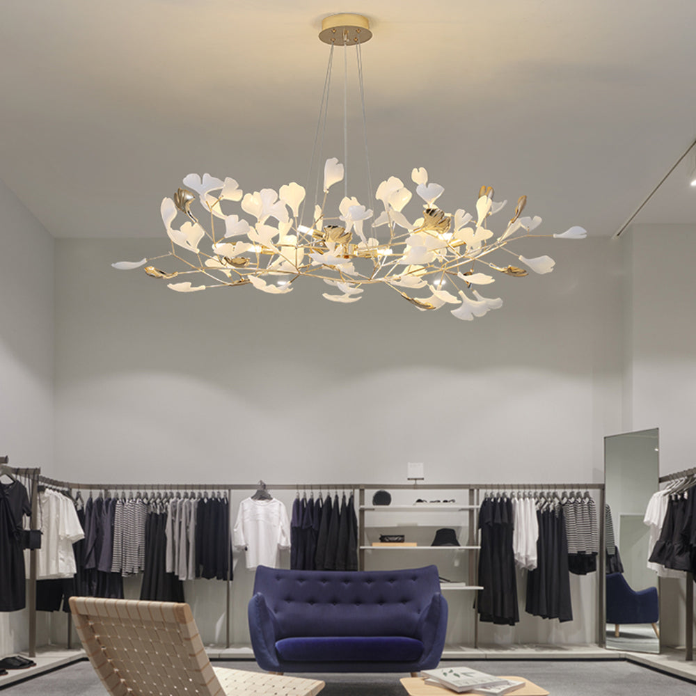 Olivia Moderne LED Lampade a Sospensione Ginkgo Biloba Metallo Oro Petalo Soggiorno/Camera da Letto