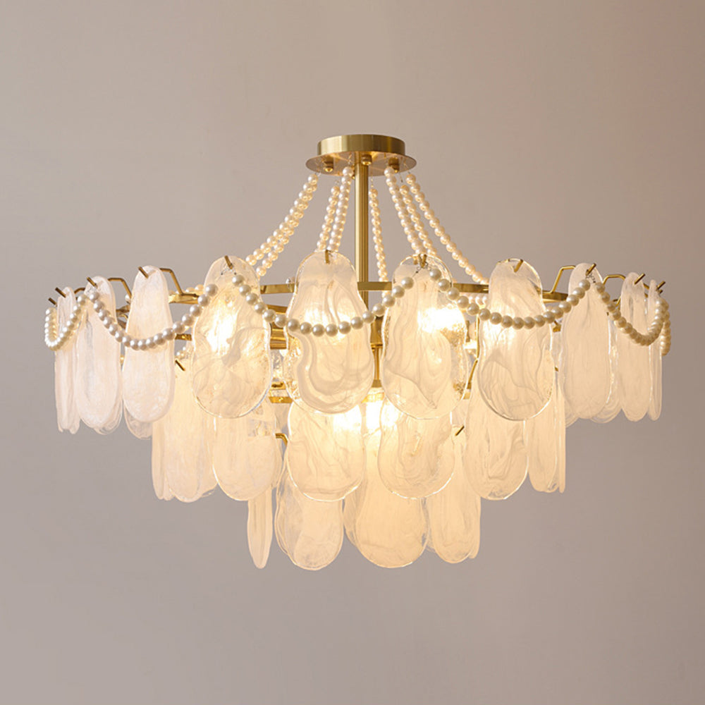 Kristy Bellissimo LED Lampadari Vetro Metallo Bianco Oro Elegante Soggiorno/Camera da Letto