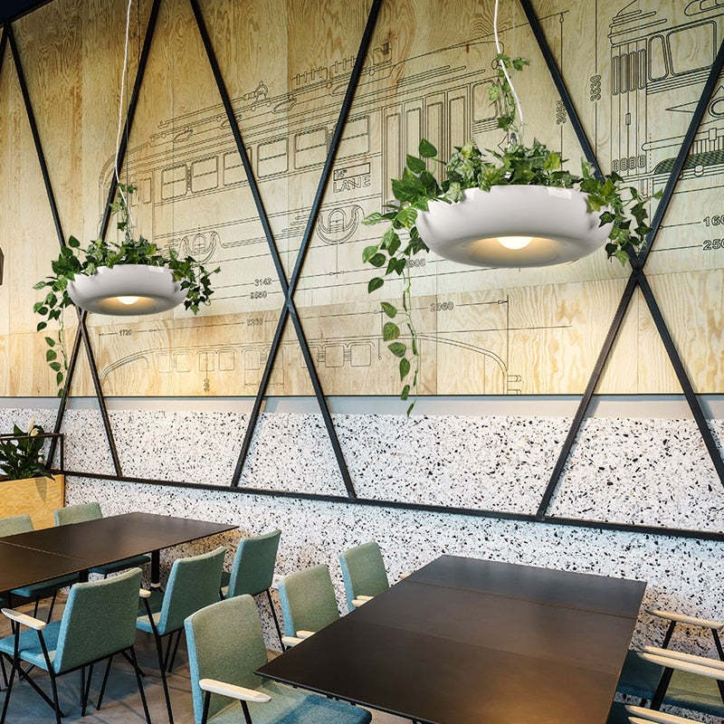 Ritta Moderno LED Lampade a Sospensione Vaso di Fiori Metallo Nero/Verde/Bianco Soggiorno/Camera da Letto/Sala da Pranzo/Caffè