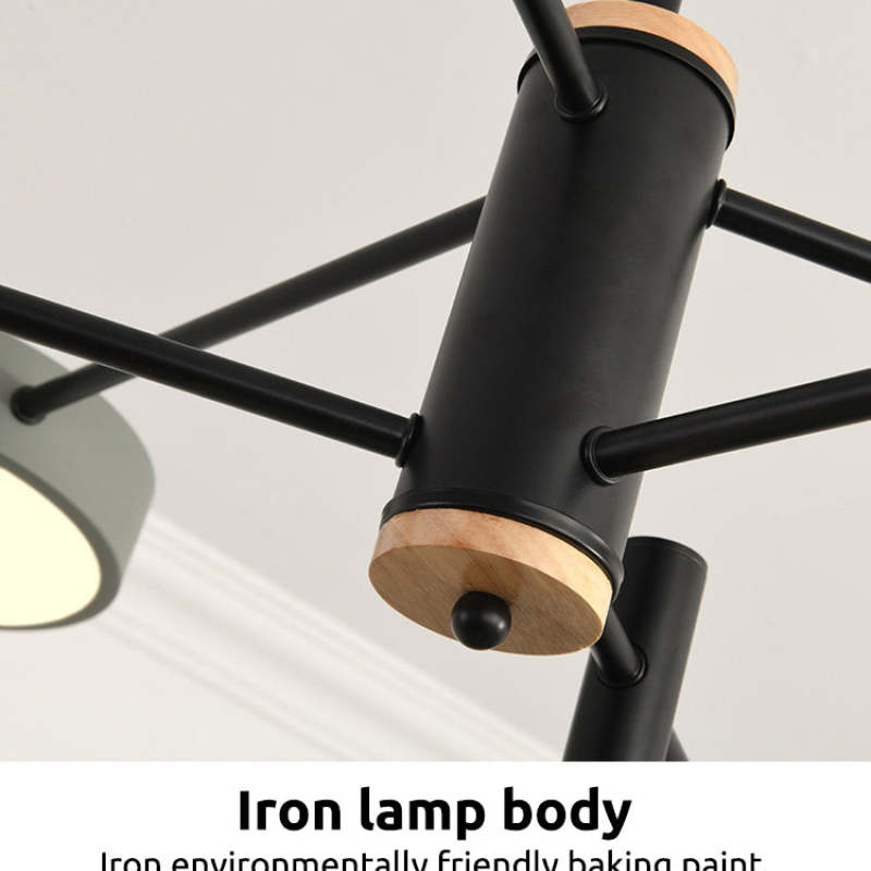 Arisha Design LED Lampade a Sospensione Metallo/Legno Grigio/Bianco/Oro Soggiorno/Camera da Letto