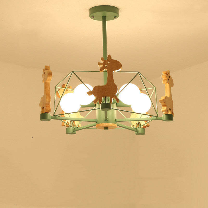 Arisha Moderno LED Design Creativo Giraffe Plafoniera Legno Metallo Camera da Bambini/Camera da Letto