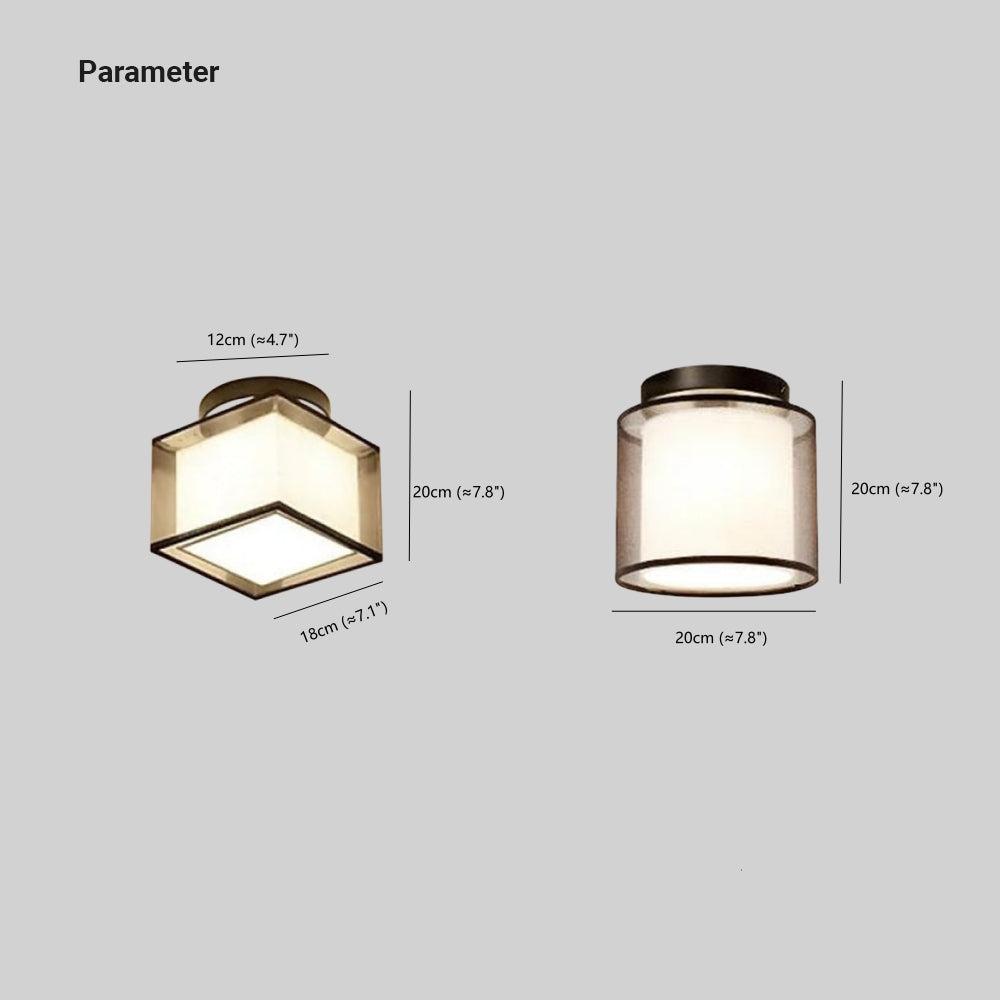 Arisha Moderna LED Plafoniera Incasso Tessuto Metallo Quadrato/Cerchio Soggiorno/Camera da Letto