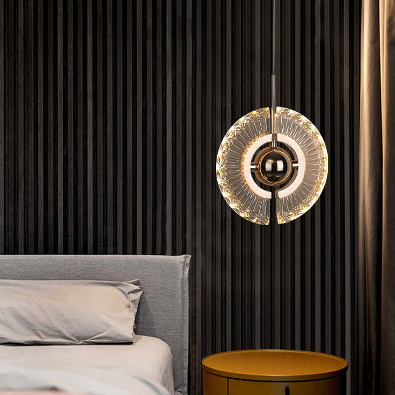 Kristy Design Lusso LED Lampada a Sospensione Metallo Acrilico Oro Soggiorno/Camera da Letto