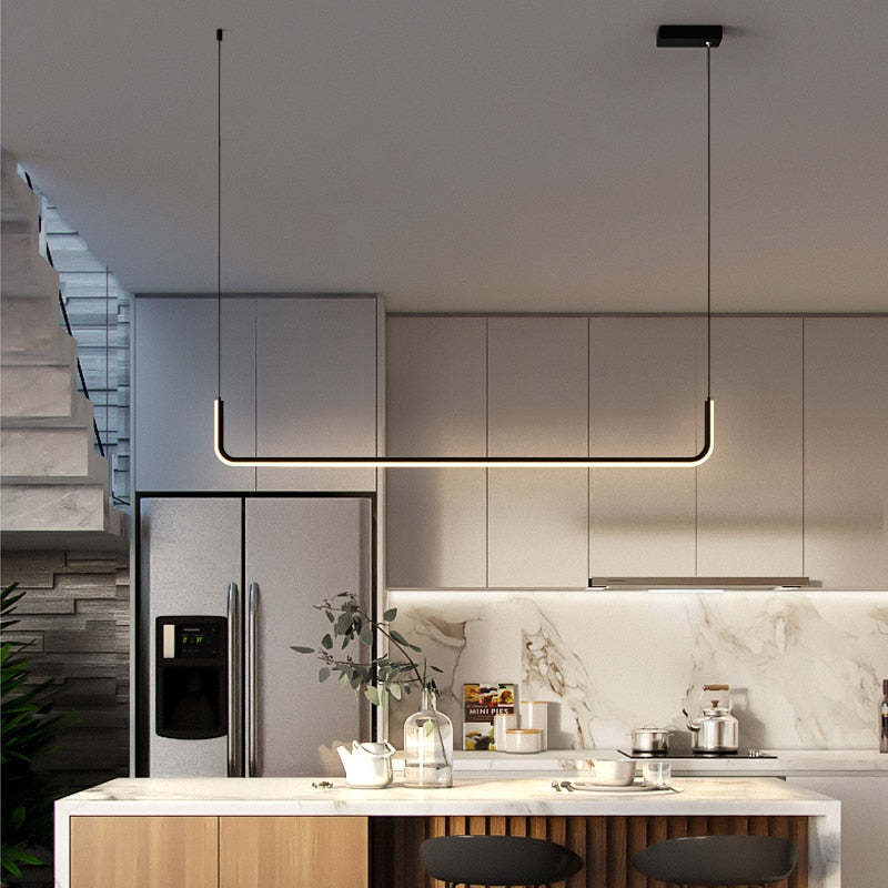 Arisha Moderne LED Lampade a Sospensione Lineare Doppia Cornice