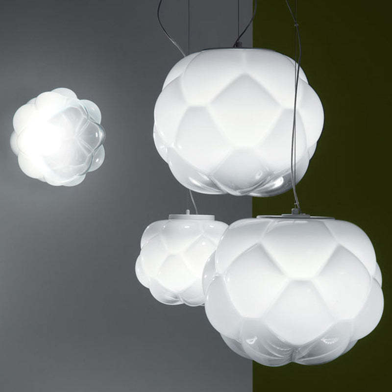 Bostock Lampade a Sospensione Vetro Bianche Nuvole Moderne Camera da Letto