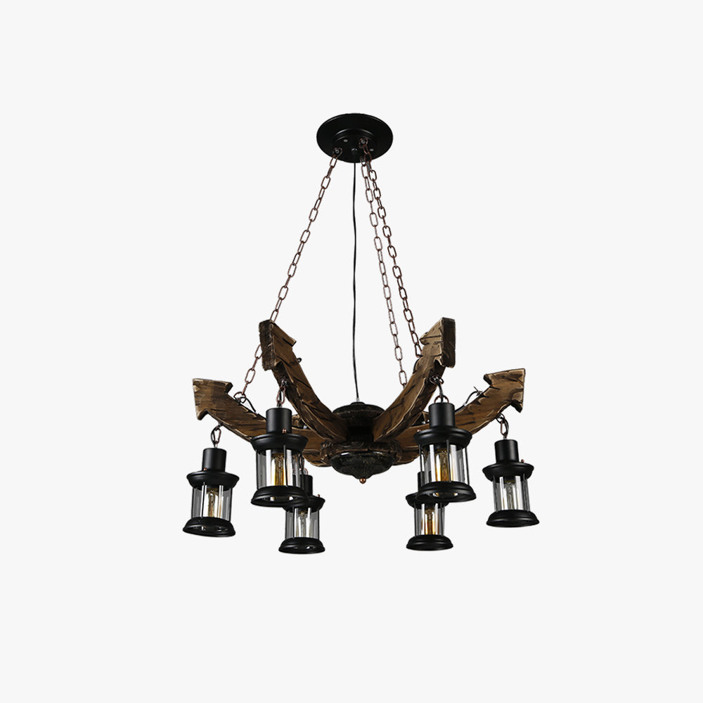 Epoch Vintage Industriale LED Lampade a Sospensione Nero Metallo/Legno Soggiorno/Camera da Letto