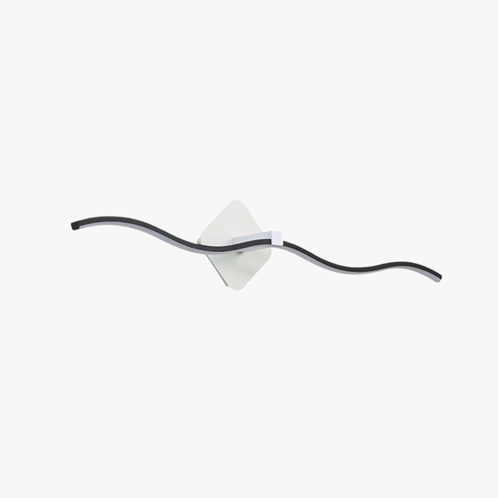 Arisha Minimalista LED Applique Onda Lineare Metallo Nero/Bianco Bagno