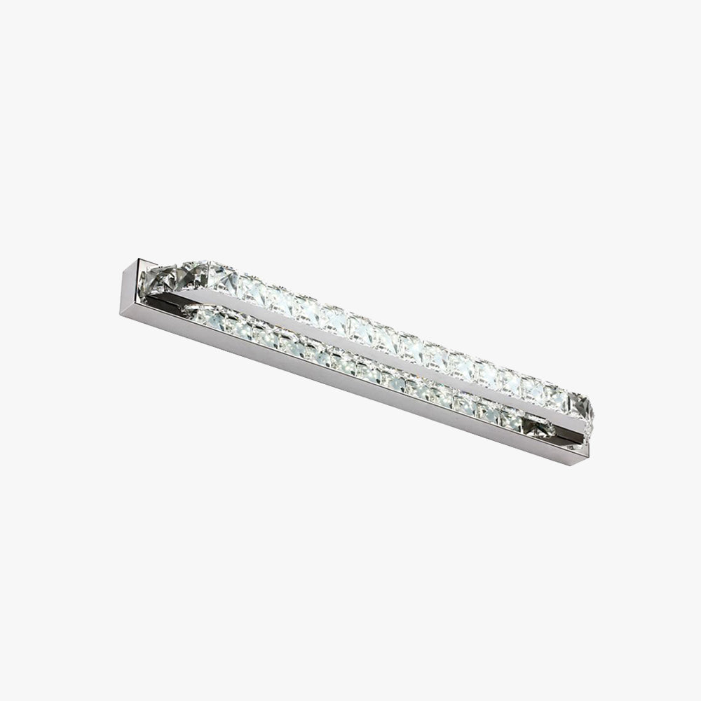 Kristy Moderni Design Rettangolare Impermeabile LED Applique Cristallo Metallo Specchio Bagno