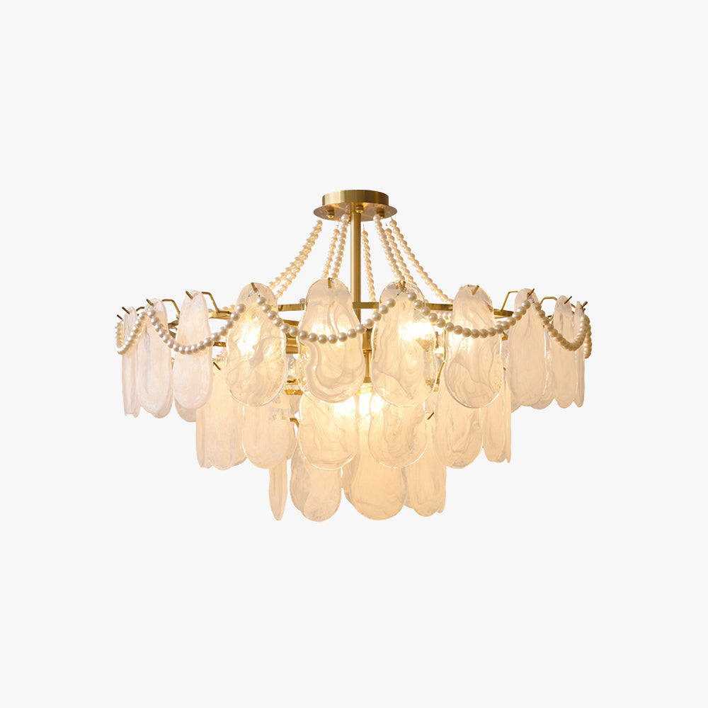 Kristy Bellissimo LED Lampadari Vetro Metallo Bianco Oro Elegante Soggiorno/Camera da Letto