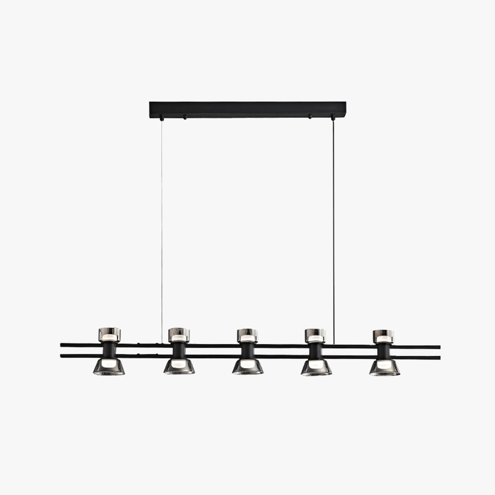 Evette Lampada a Sospensione Metallo Nero/oro Lineare Moderna