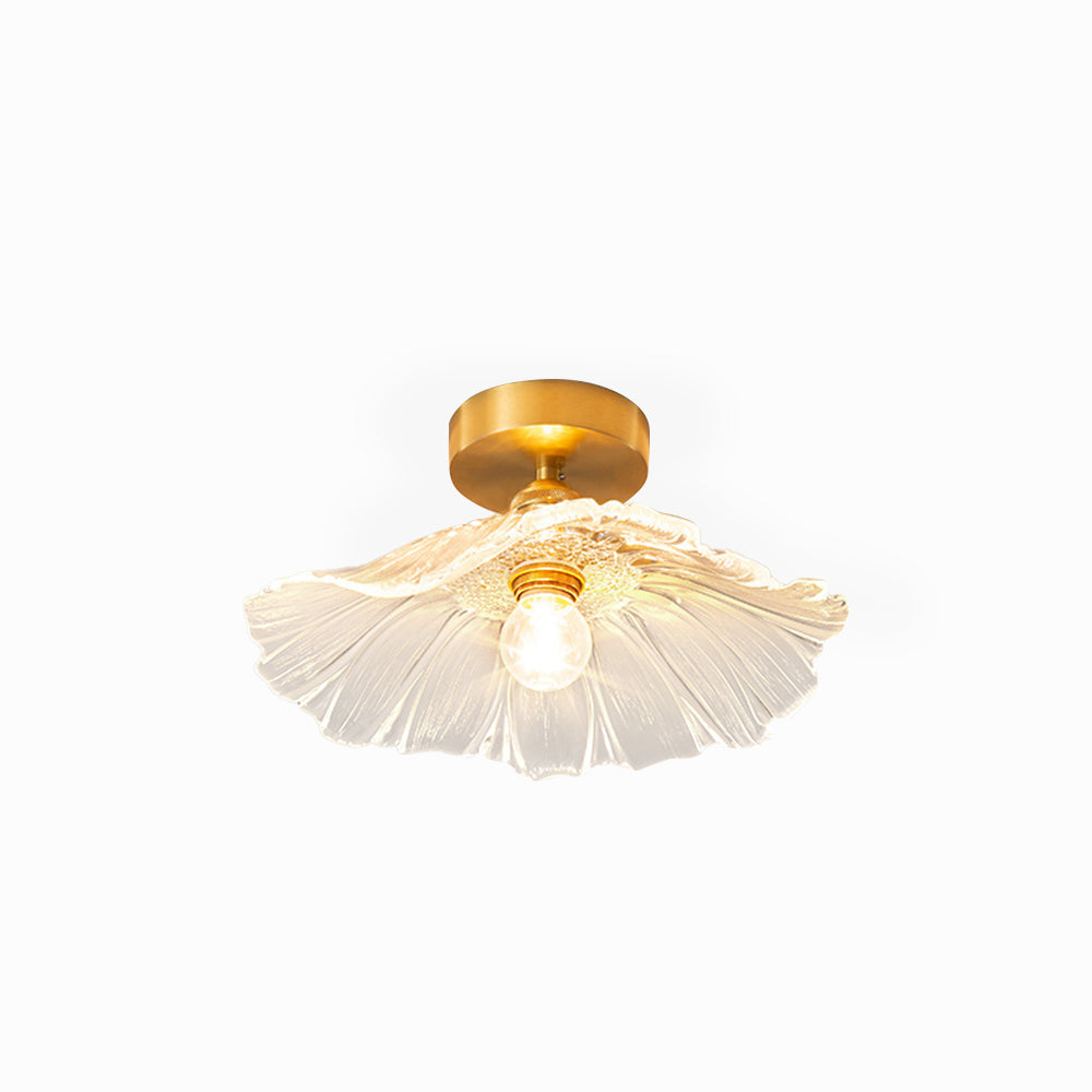 Arisha Design Art Deco Floreale Bellissimo LED Plafoniera Vetro Chiaro/Verde Soggiorno/Camera da Letto