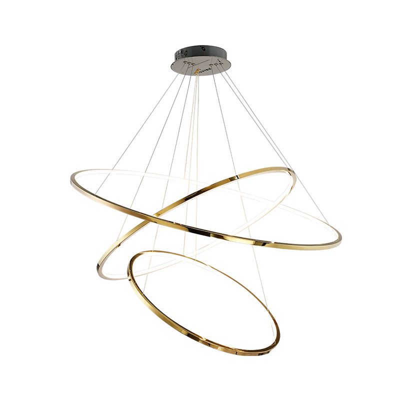 Arisha Minimalista Anello Lampada a Sospensione Metallo Oro