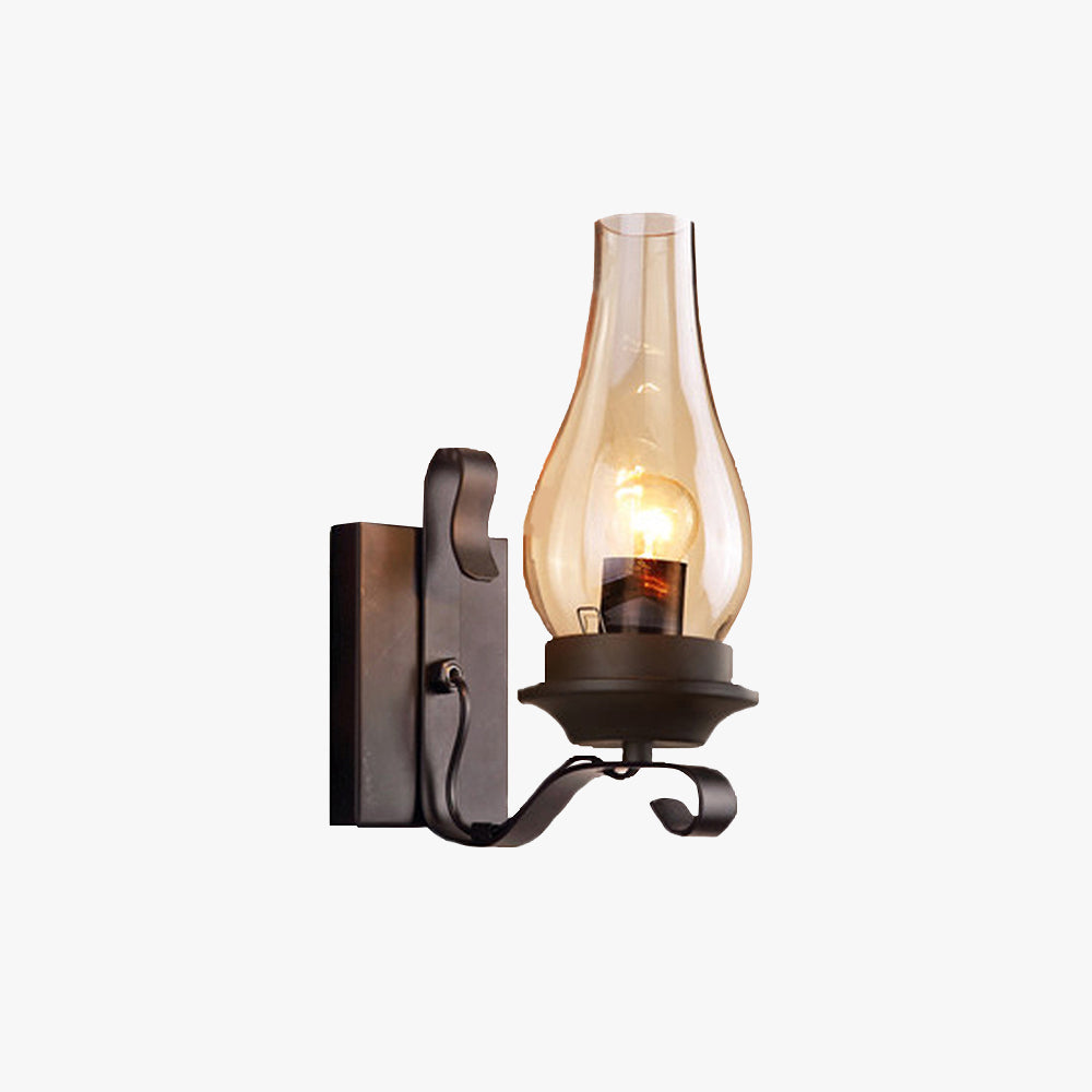 Silva Vintage LED Candela Applique Metallo/Legno Soggiorno
