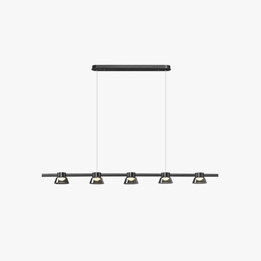 Arisha Moderno LED Lampada a Sospensione Metallo Nero Lineare Sala da Pranzo/Soggiorno/Camera da Letto
