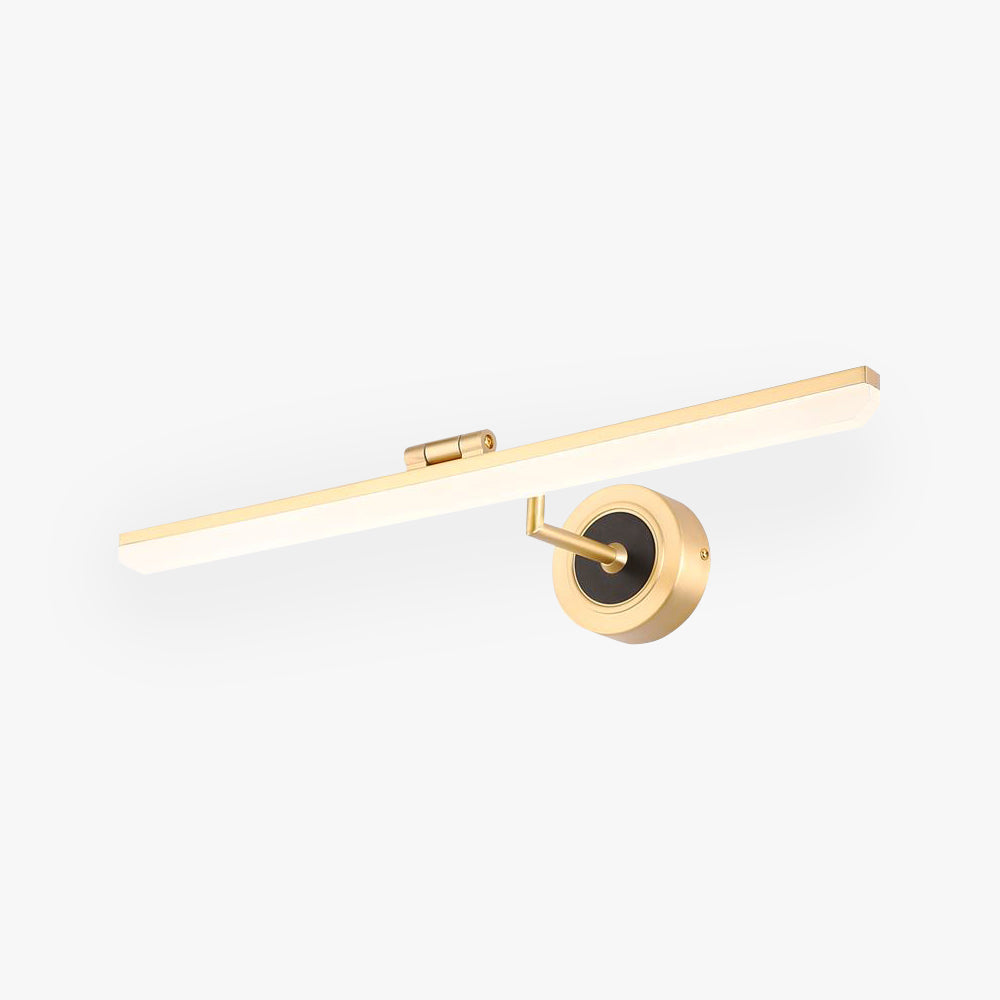 Arisha Design Vintage LED Applique Rettangolo Lineare Specchio Metallo Anteriore Nero/Oro Bagno