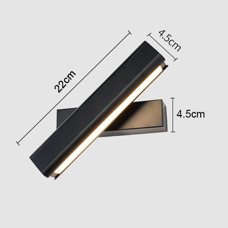 Arisha Moderno LED Rettangolare Girevole Applique Metallo Nero/Bianco Soggiorno/Camera da Letto