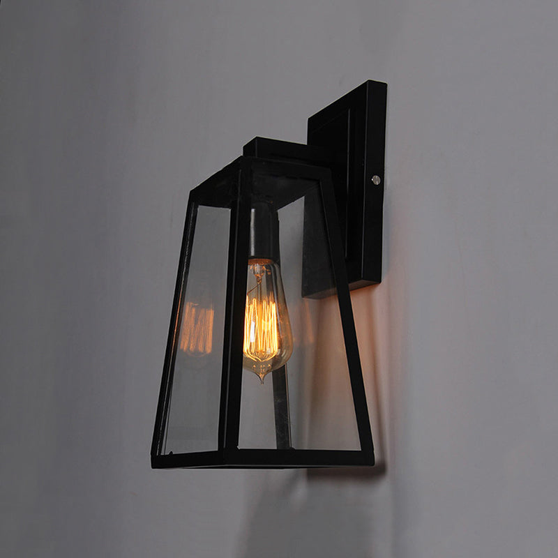 Silva Industriale Vintage LED Applique Metallo/Vetro Nero Sala da Pranzo/Soggiorno/Camera da Letto