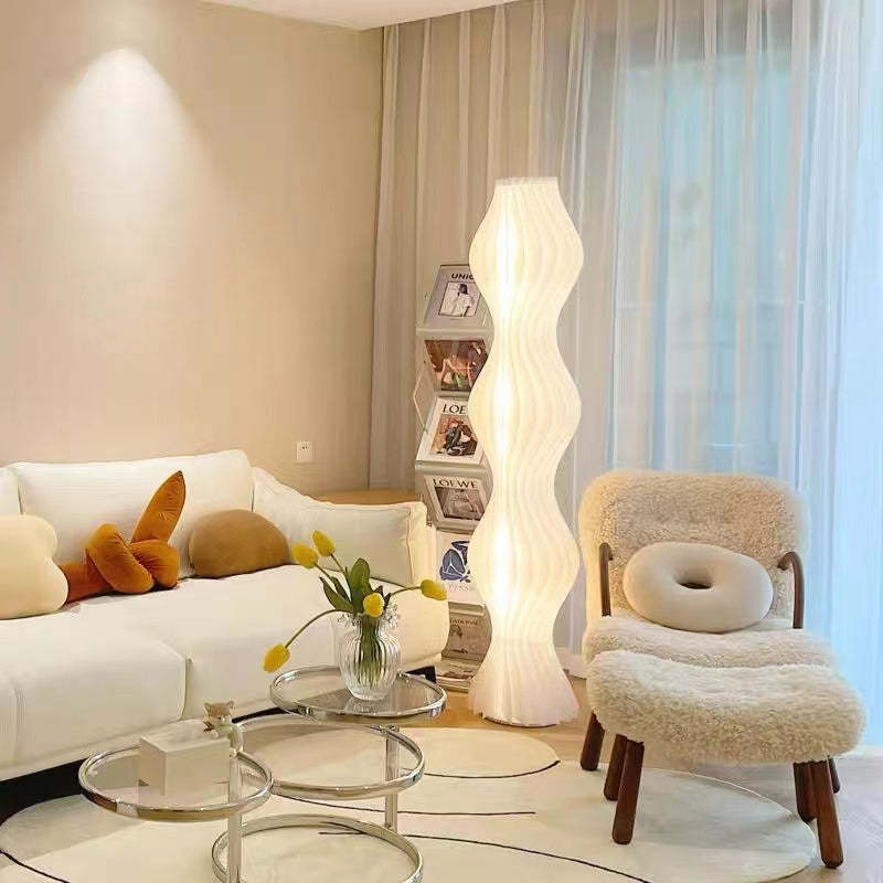Mira Moderno LED Lampade da Terra Artistico Acrilico Bianco Onda Soggiorno/Camera da Letto