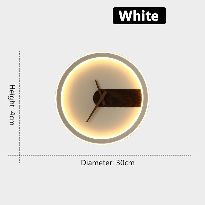 Arisha Moderna Design LED Urbano Applique 3 Colori Marrone Scuro Orologio Soggiorno/Camera da Letto