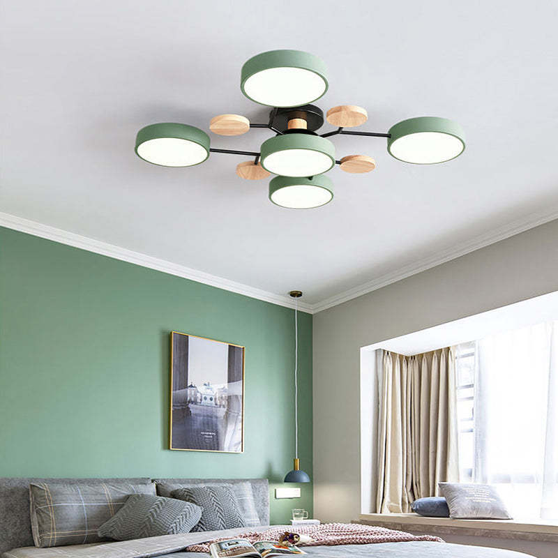Arisha Moderne LED Plafoniere Metallo/Acrilico/Legno Bianco/Verde/Grigio Siggiorno