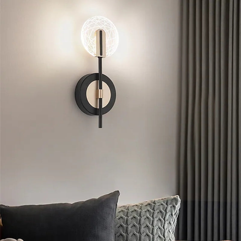 Valentina Design LED Applique Moderno Metallo Acrilico Nero/Bianco Camera da Letto