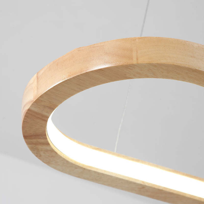 Muto Bellissimo LED Lampade a Sospensione Legno Ovale Contemporanee
